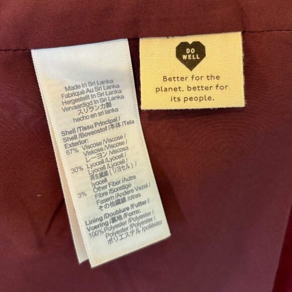 Madewell Caldwell Double Breasted Blazer Red Burgundy Long Classic Jacket - Picture 8 of 9